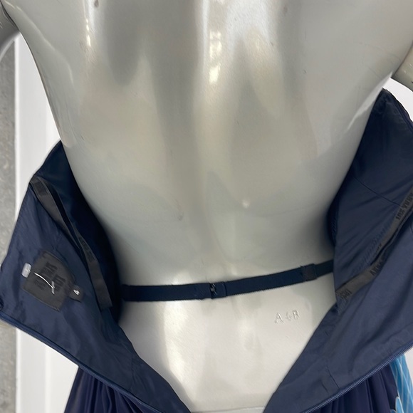 ANNA SUI Strapless  Fit And Flare Empire Waist Silk Dress Navy Floral Size 4 - Picture 9 of 15